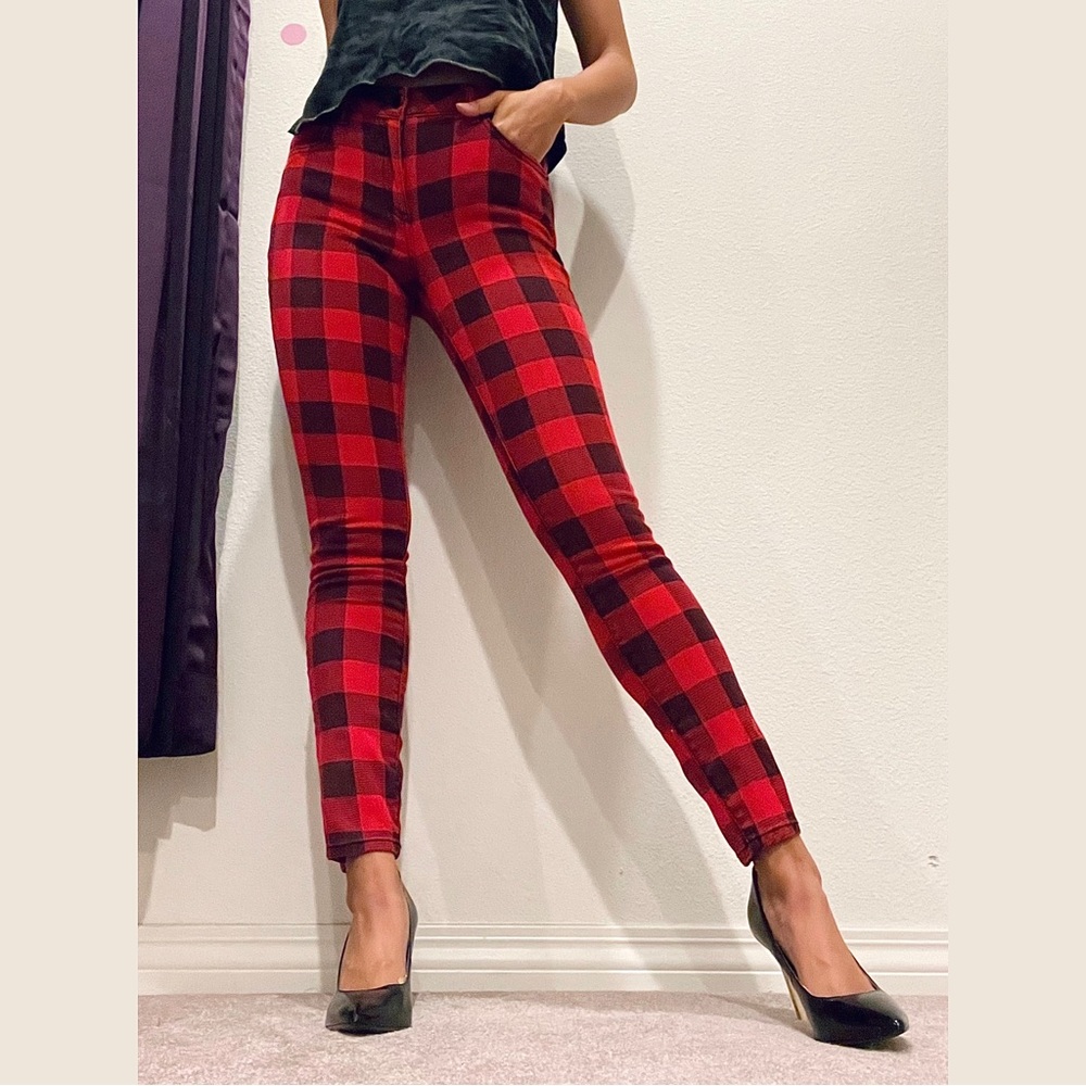 Forever 21 Plaid Skinny Jeans, Size 26